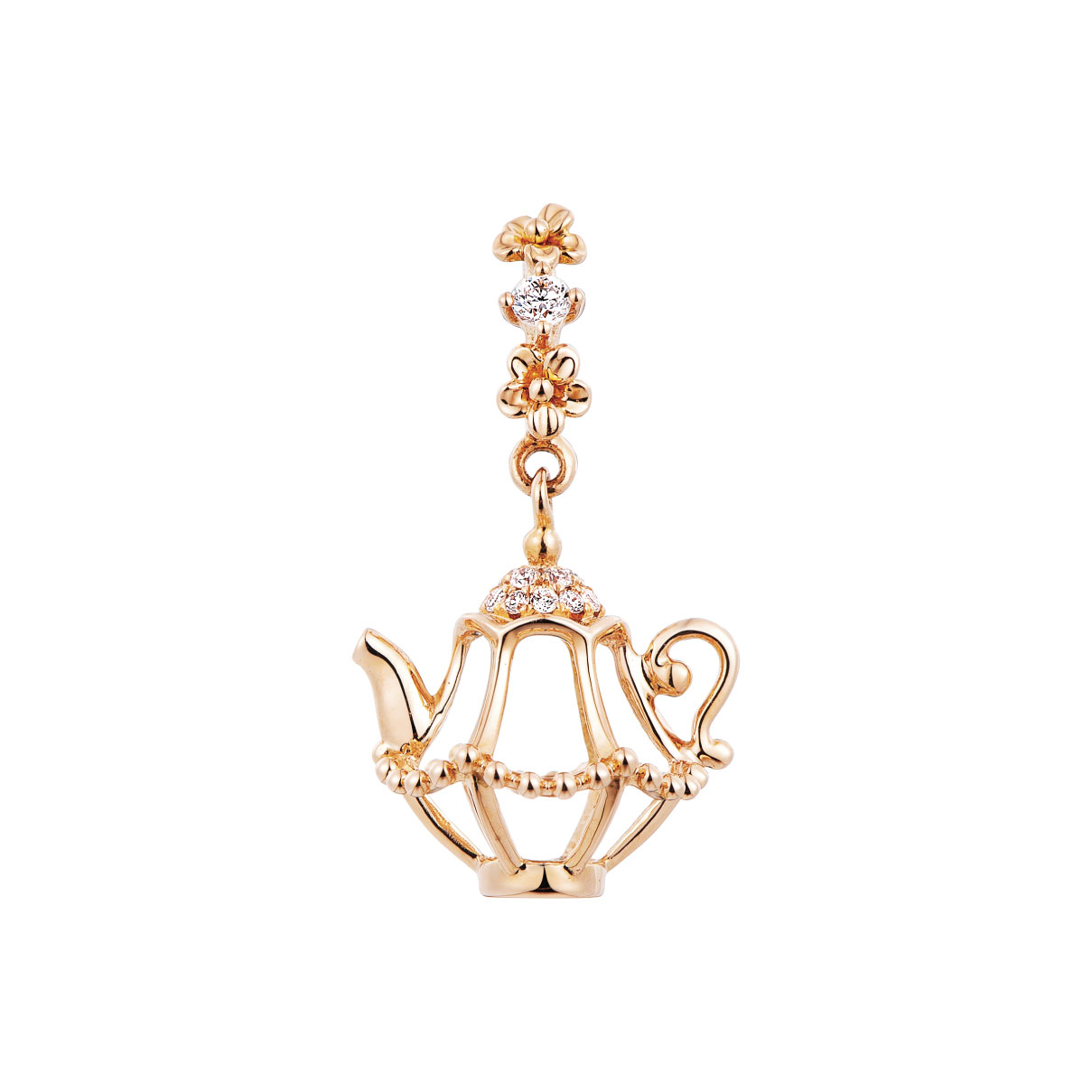 Dear Q "Decent Teapot"18K Rose Gold Diamond Charm