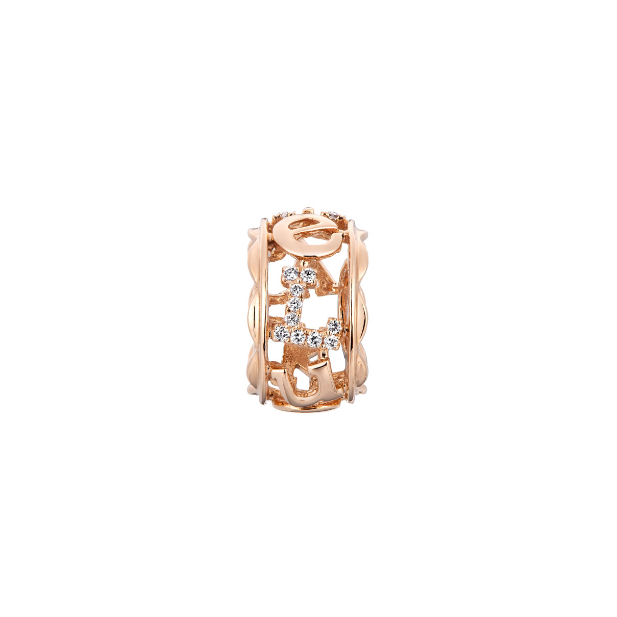Dear Q“Besties Whisper” 18K Rose Gold Diamond Charm