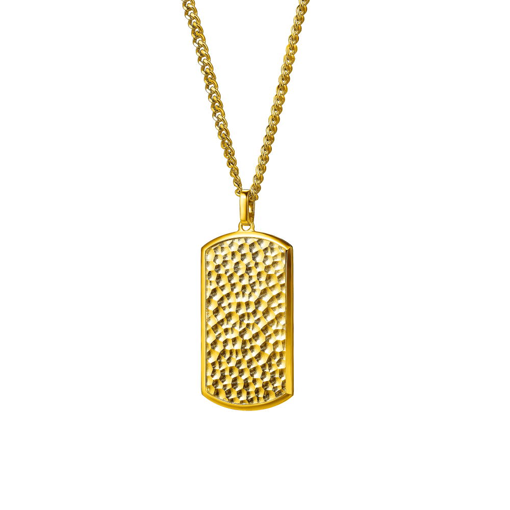 Goldstyle "Hammered Chic" Gold Pendant (For Men)